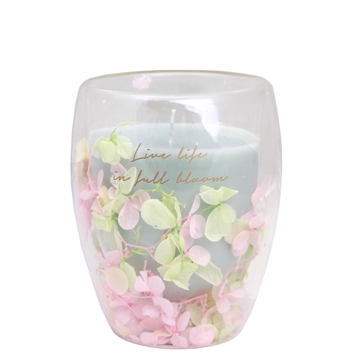 Soy candle in tea glass - Live life in full bloom