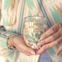 My Flame Lifestyle Soy candle in tea glass - Live life in full bloom - Jasmine Luxe