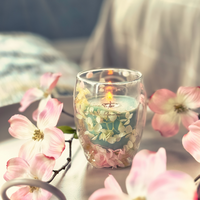 My Flame Lifestyle Soy candle in tea glass - Live life in full bloom - Jasmine Luxe