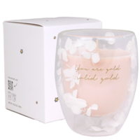 My Flame Lifestyle Soy candle in tea glass - You are gold - Fig's delight