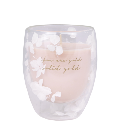 Soy candle in tea glass - You are gold