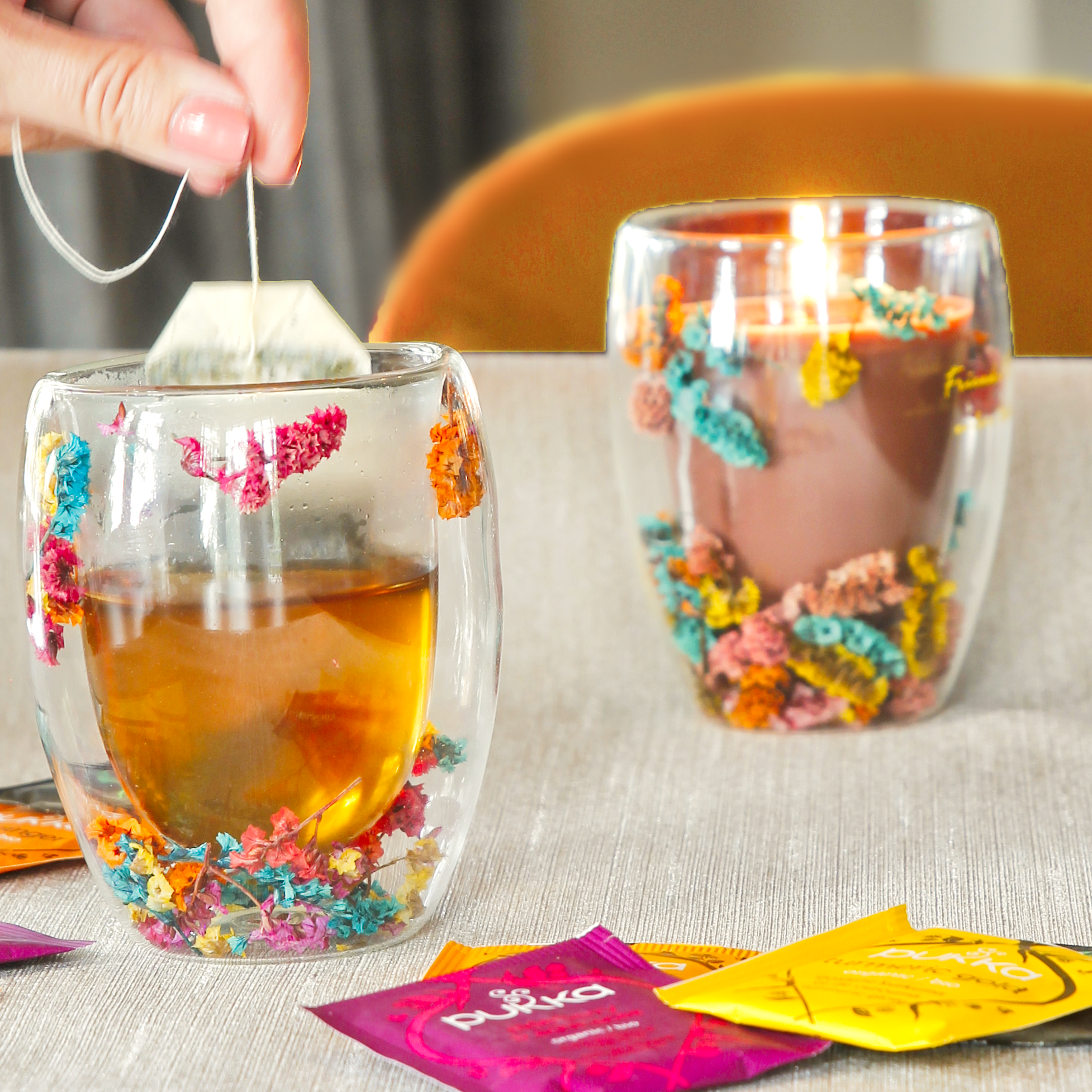 My Flame Lifestyle Soy candle in tea glass - Voor de liefste - Silky Tonka