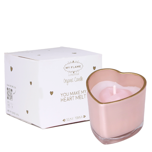 My Flame Lifestyle Soy candle -  You make my heart melt - Silky tonka