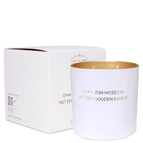 My Flame Lifestyle Soy candle - Oma's zijn moeders met een gouden randje - Fresh Cotton