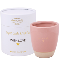 Sojakaars in theekop - With love - Green Tea Time My Flame Lifestyle Sojakaars in theekop - With love - Green Tea Time