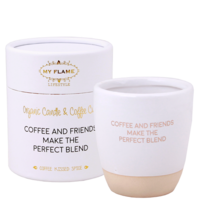 Soy candle in coffee cup - Coffee & friends, make the perfect blend - Coffee Kissed Spice My Flame Lifestyle Soy candle in coffee cup - Coffee & friends, make the perfect blend - Coffee Kissed Spice