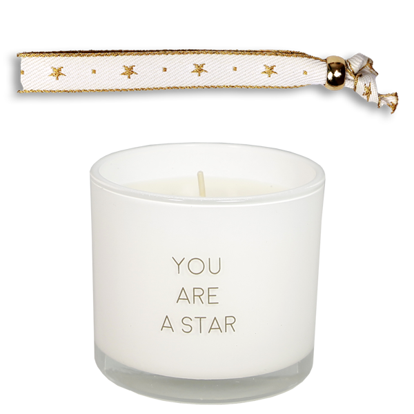 Geurkaars met armband - You are a star - Fresh Cotton My Flame Lifestyle Geurkaars met armband - You are a star - Fresh Cotton