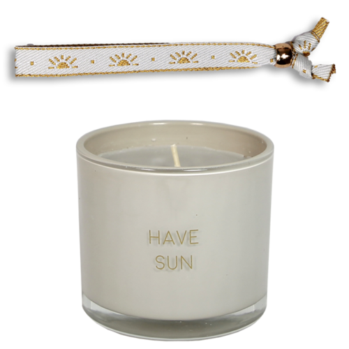 Geurkaars met wens-armband - Have Sun