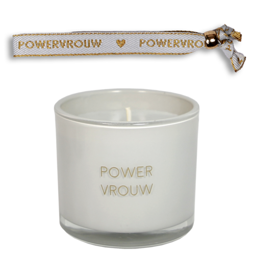 Geurkaars met wens-armband - Powervrouw
