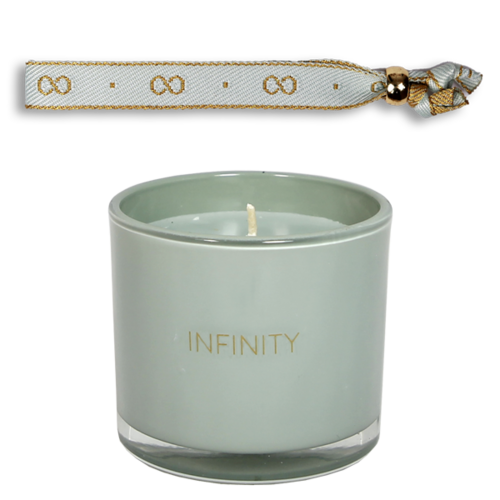 Geurkaars met wens-armband - Infinity