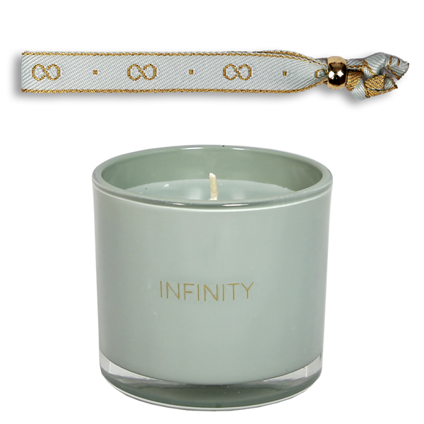 My Flame Lifestyle Geurkaars met wens-armband - Infinity - Minty Bamboo