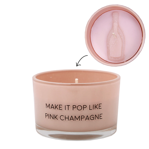Soy candle -  Make it pop like pink champagne