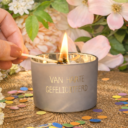 My Flame Lifestyle Soy candle - Van harte gefeliciteerd - Amber's Secret