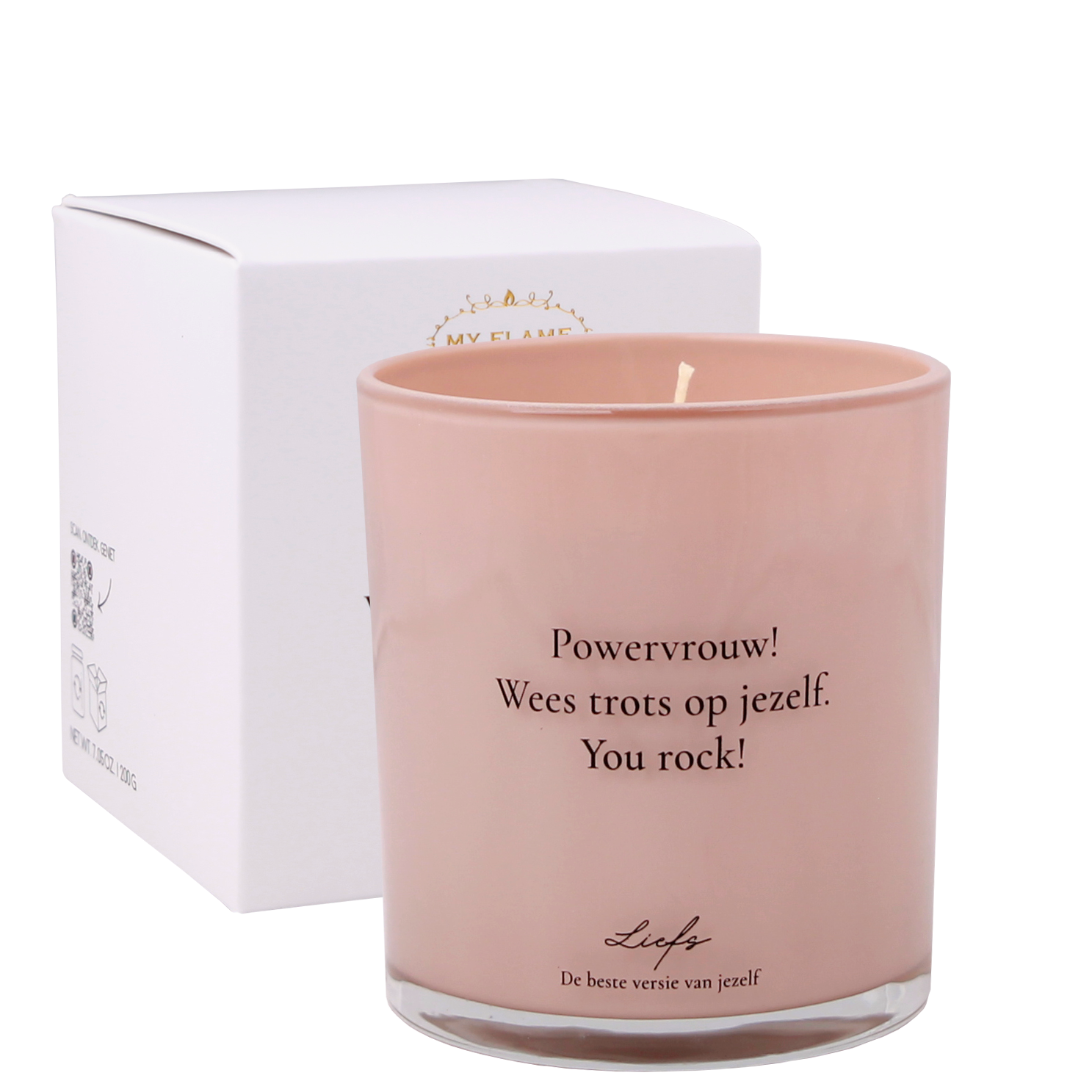 Soy candle - Powervrouw! Wees trots - Green Tea Time My Flame Lifestyle Soy candle - Powervrouw! Wees trots - Green Tea Time