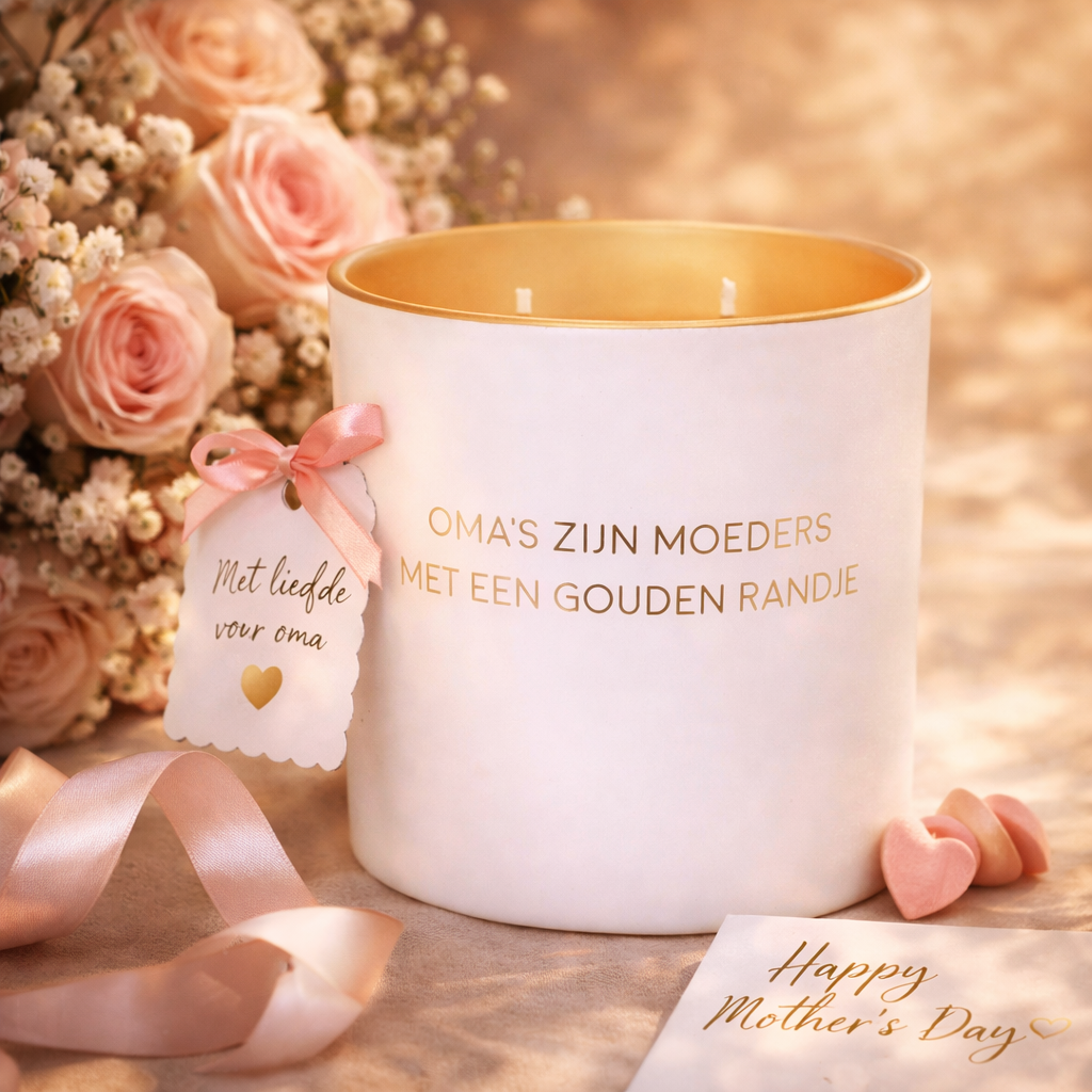 My Flame Lifestyle Soy candle - Oma's zijn moeders met een gouden randje - Fresh Cotton