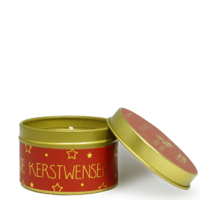 Soy candle xs - blikje kerstwensen red - scent: Winterglow My Flame Lifestyle Soy candle xs - blikje kerstwensen red - scent: Winterglow