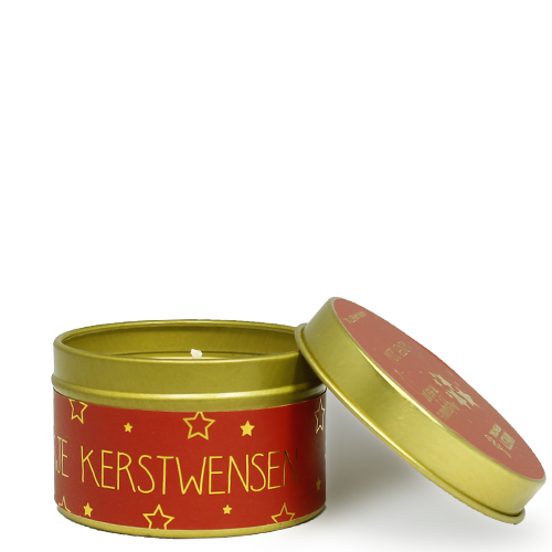 Sojakaars xs - blikje kerstwensen rood - geur: Winterglow My Flame Lifestyle Sojakaars xs - blikje kerstwensen rood - geur: Winterglow