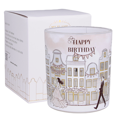 Led kaars- Happy birthday My Flame Lifestyle Led kaars- Happy birthday