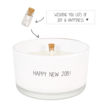 Flessenpost kaars - Happy new job! - Fresh cotton My Flame Lifestyle Flessenpost kaars - Happy new job! - Fresh cotton