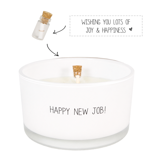 Flessenpost kaars - Happy new job!