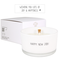 Flessenpost kaars - Happy new job! - Fresh cotton My Flame Lifestyle Flessenpost kaars - Happy new job! - Fresh cotton
