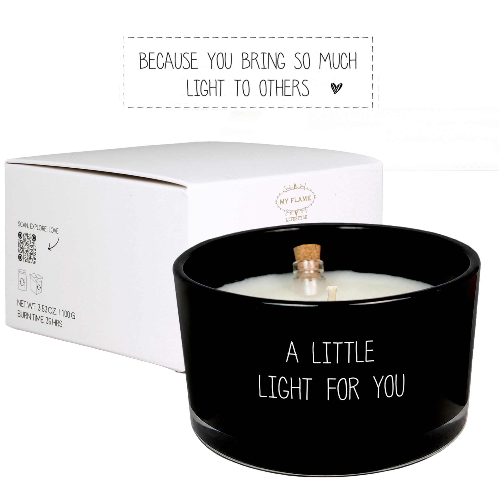 Flessenpost kaars - A little light for you - Warm Cashmere My Flame Lifestyle Flessenpost kaars - A little light for you - Warm Cashmere