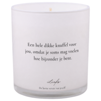 Sojakaars - Een hele dikke knuffel voor jou, omdat je soms mag voelen hoe bijzonder je bent - Fresh cotton My Flame Lifestyle Sojakaars - Een hele dikke knuffel voor jou, omdat je soms mag voelen hoe bijzonder je bent - Fresh cotton