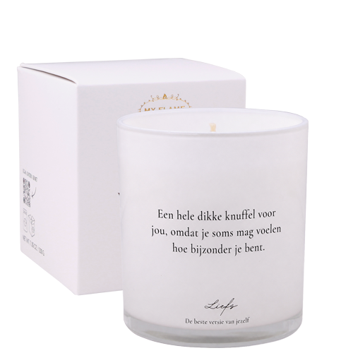 Soy candle - Een hele dikke knuffel voor jou, omdat je soms mag voelen hoe bijzonder je bent - Fresh cotton My Flame Lifestyle Soy candle - Een hele dikke knuffel voor jou, omdat je soms mag voelen hoe bijzonder je bent - Fresh cotton