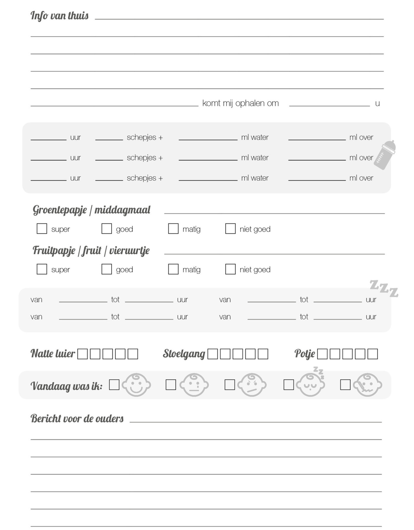 Heen en weer boekjes schriftjes voor kinderopvang 10 stuks