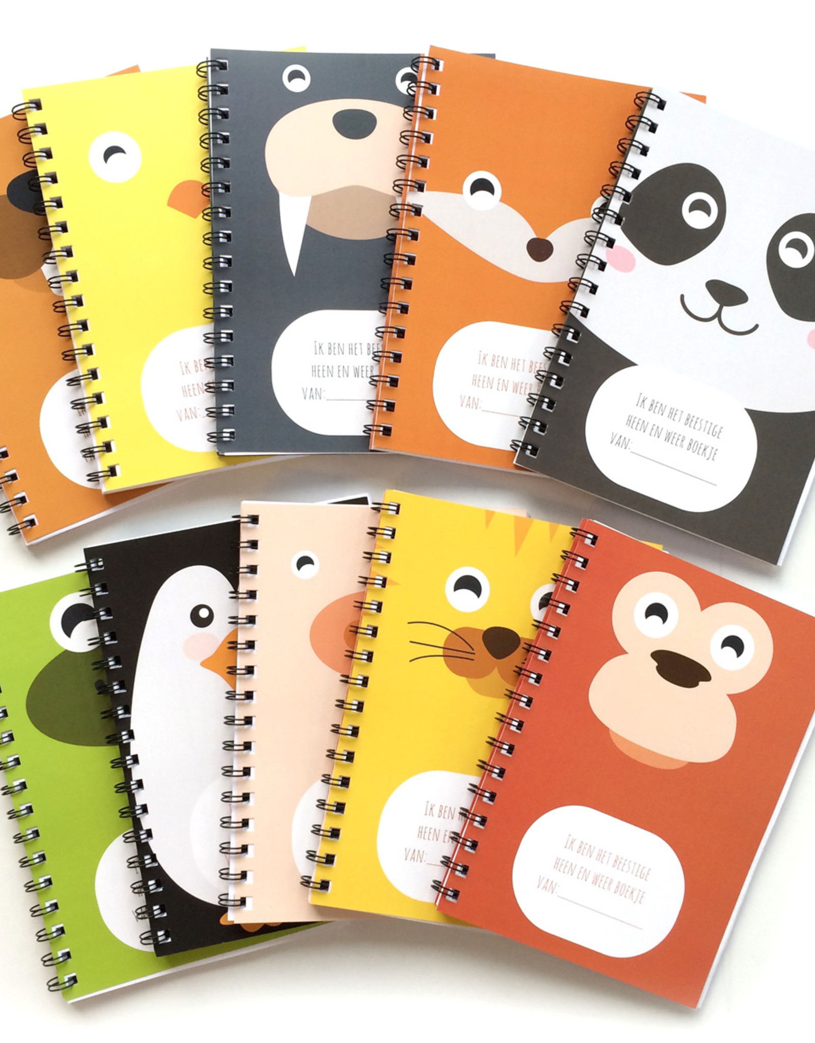 Heen en weer boekjes oppasboekjes voor kinderopvang - kies zelf je dier