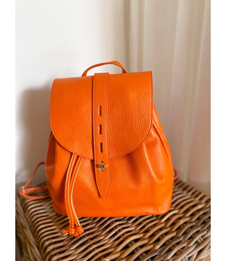 Leather Backpack - Orange