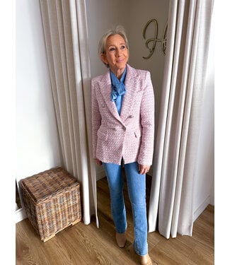 Tweed Blazer - Pink/Blue