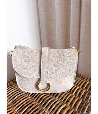 Suède Cross Body Bag - Beige