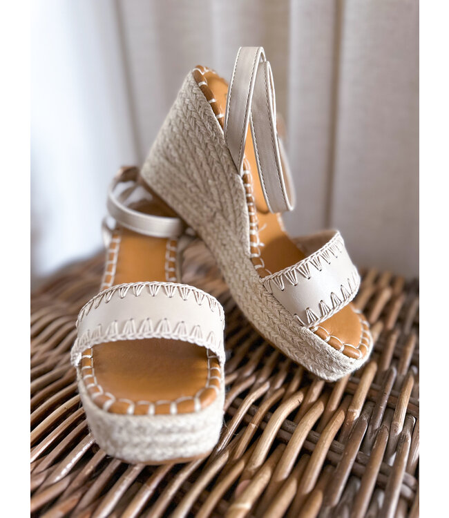 Wedge Sandal - Nude