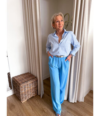 Wide Leg Trousers - Blue