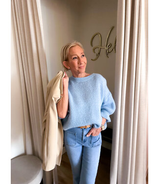 Wool Blend Pullover - Blue