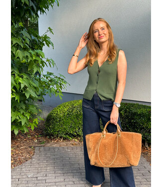 tricot gilet - army green