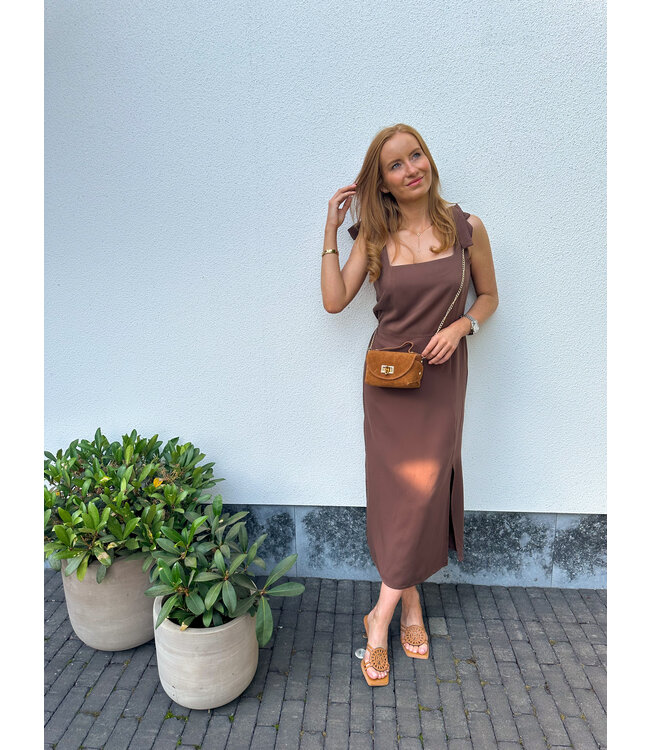 AN'GE ROBE LONGUE MANTIA - MARRON