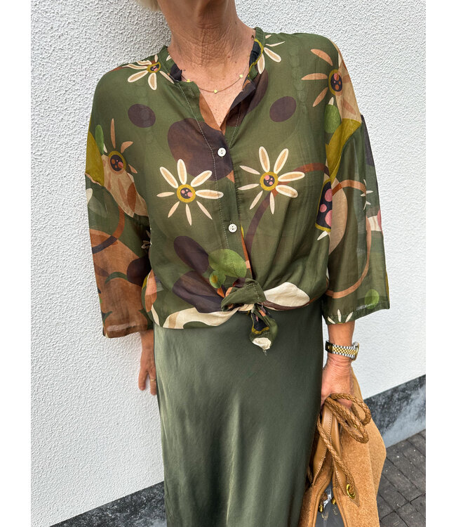 Printed Blouse - green shades