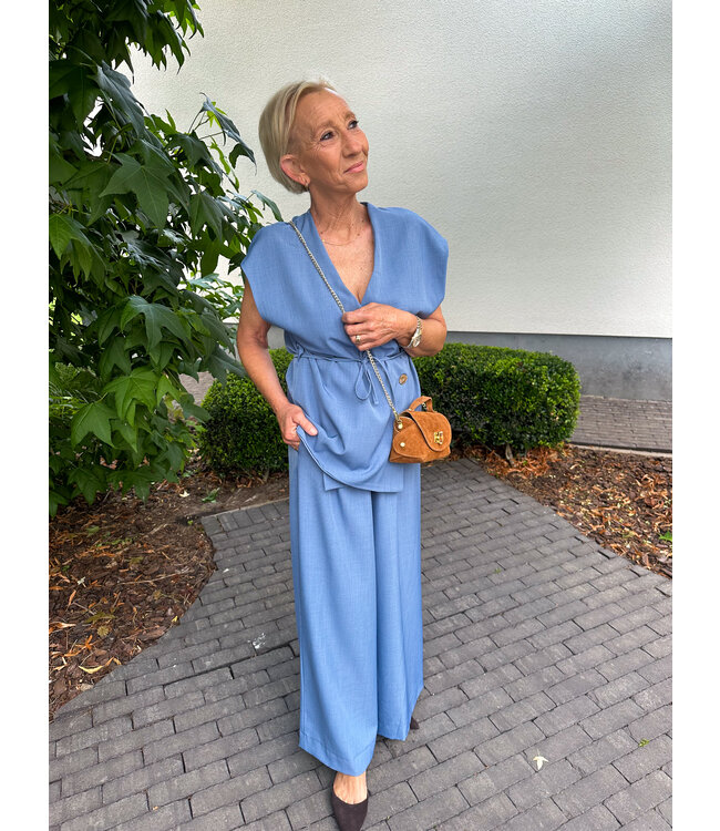 Wrap top - Denim blue