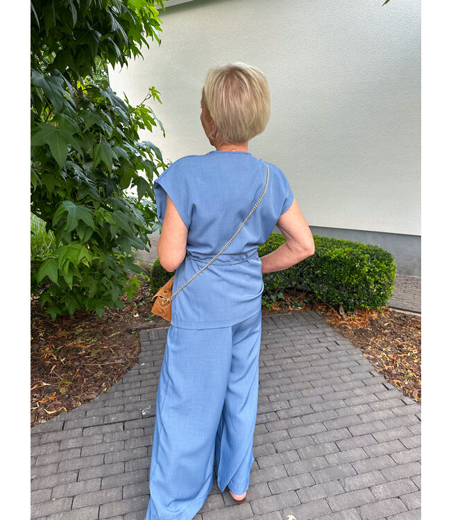 Wrap top - Denim blue