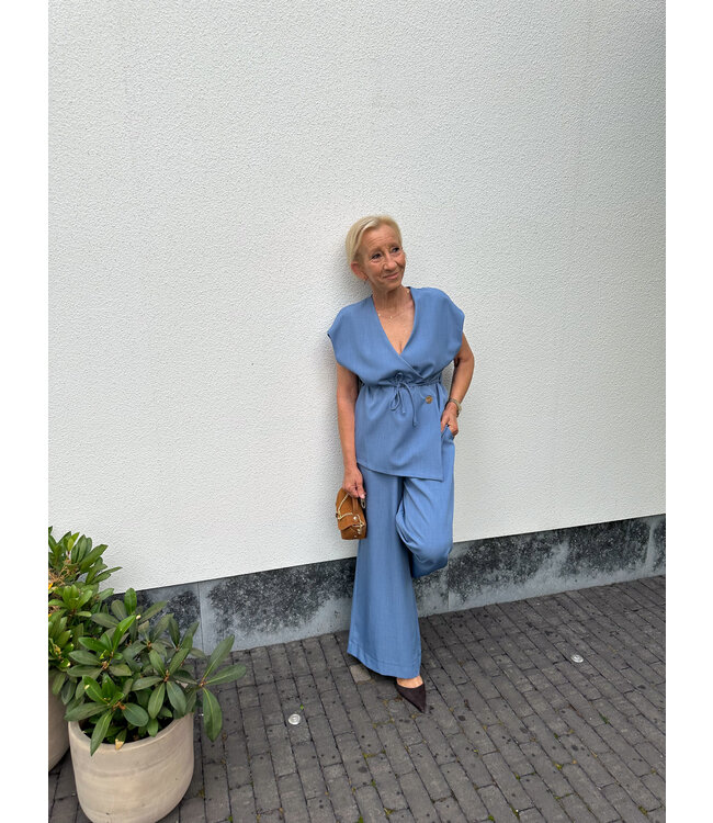 Wrap top - Denim blue