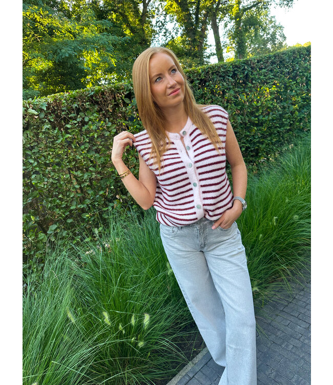 Wool blend  striped button spencer