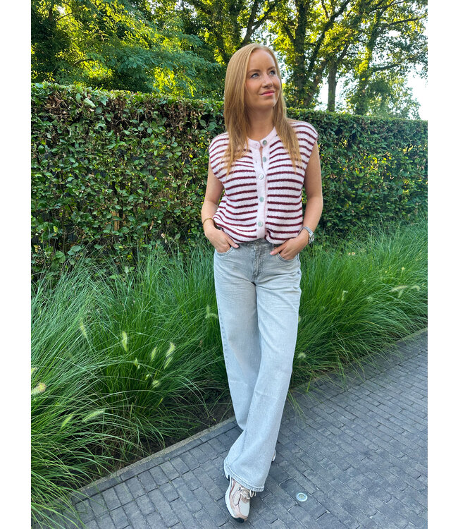 Wool blend  striped button spencer