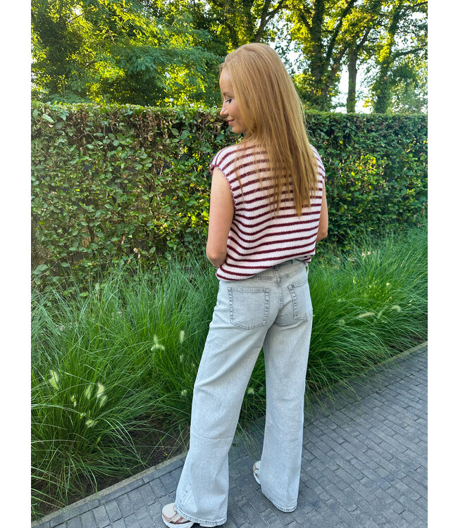 Wool blend  striped button spencer