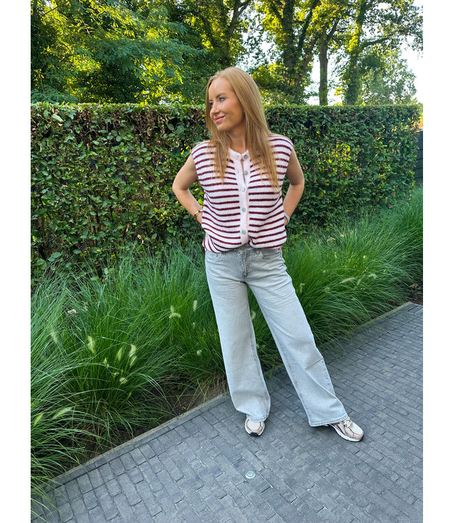 Wool blend  striped button spencer