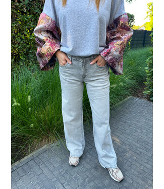 Wide leg jeans - light grey