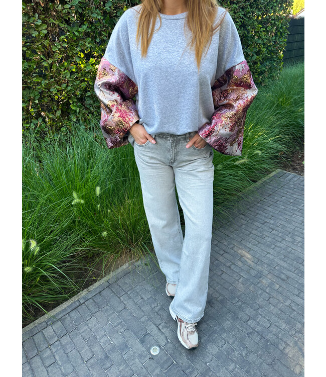 Wide leg jeans - light grey