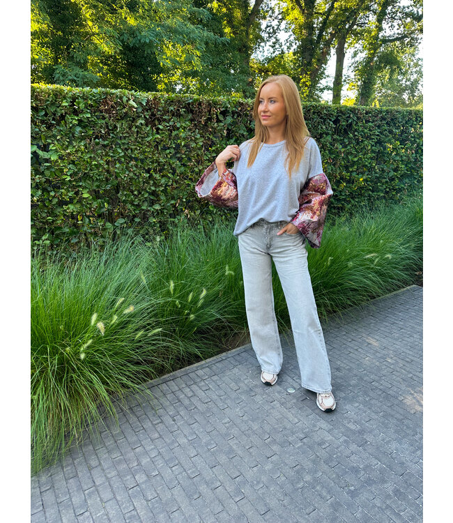 Wide leg jeans - light grey