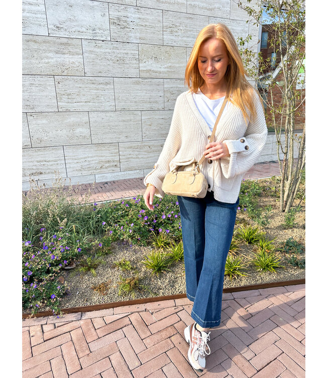 Chunky Knit cardigan -  Light beige